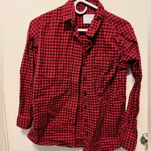 Androgynous fox red flannel button down shirt